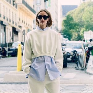 ZARA Cropped Crewneck Sweater